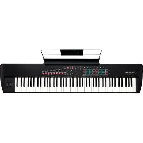 MIDI-клавиатура M-Audio Hammer 88 Pro 88 клавиш, молоточковая механика, 16 RGB пэдов, 9 фейдеров, 8 энкодеров, OLED, черная