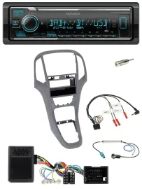 Kenwood Bluetooth Lenkrad DAB USB Autoradio für Opel Astra J ab 2009 Titan grau