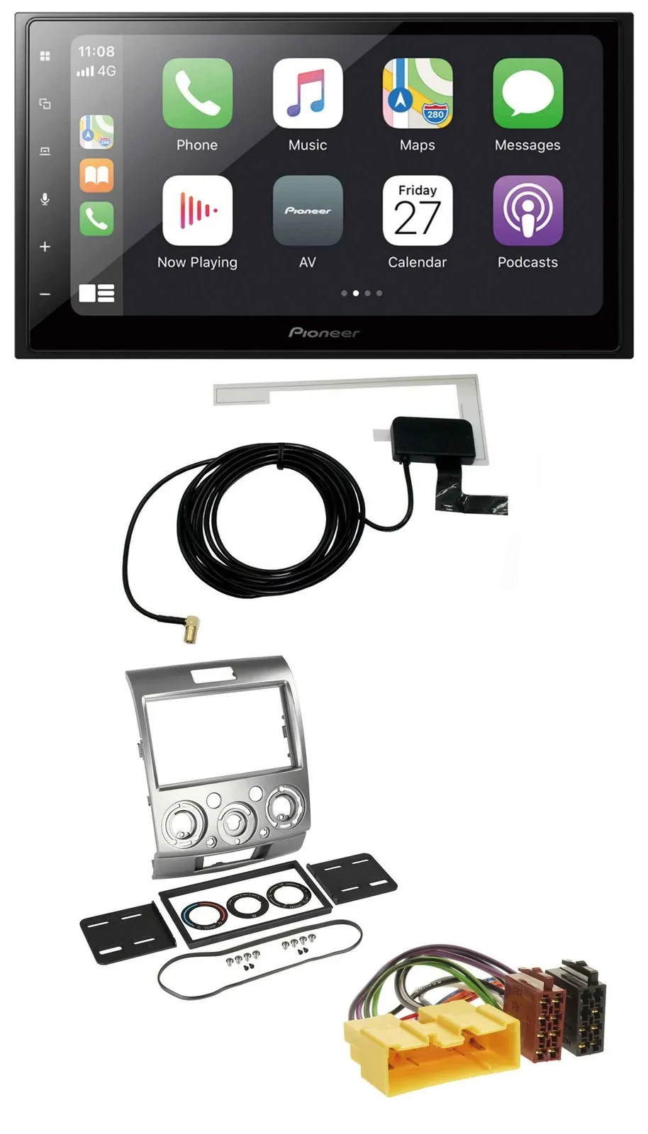 Автомагнитола для Ford Ranger (2007–2011) Pioneer 2-DIN, USB, MP3, Bluetooth, DAB