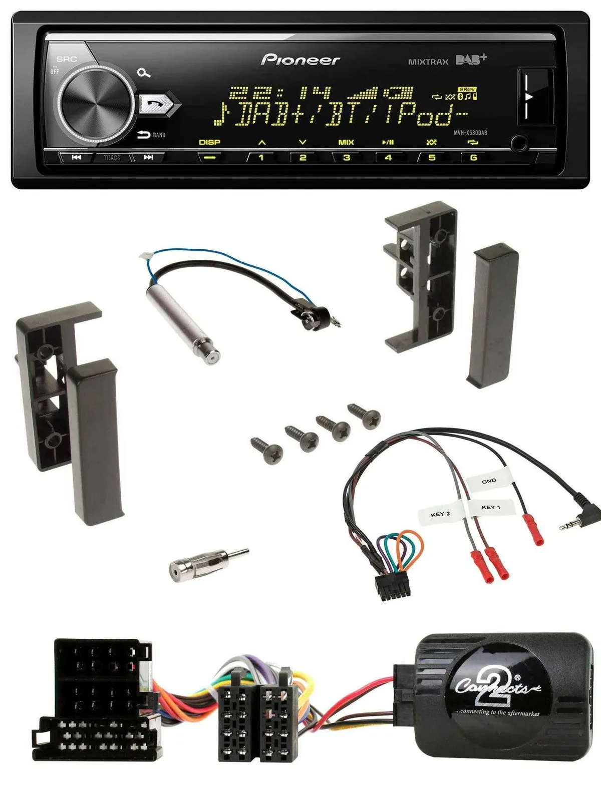 Pioneer Bluetooth USB DAB Lenkrad Autoradio für Audi A2 A3 A4 A6 1999-2000