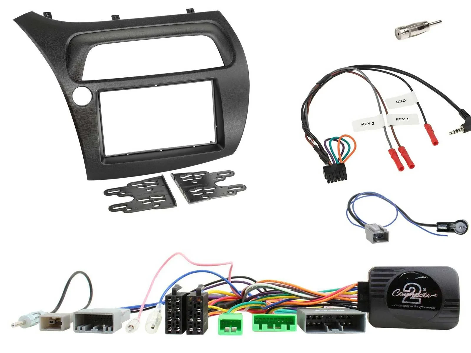 Radioset Lenkradadapter Doppel DIN Autoradio für Honda Civic 2006-2012