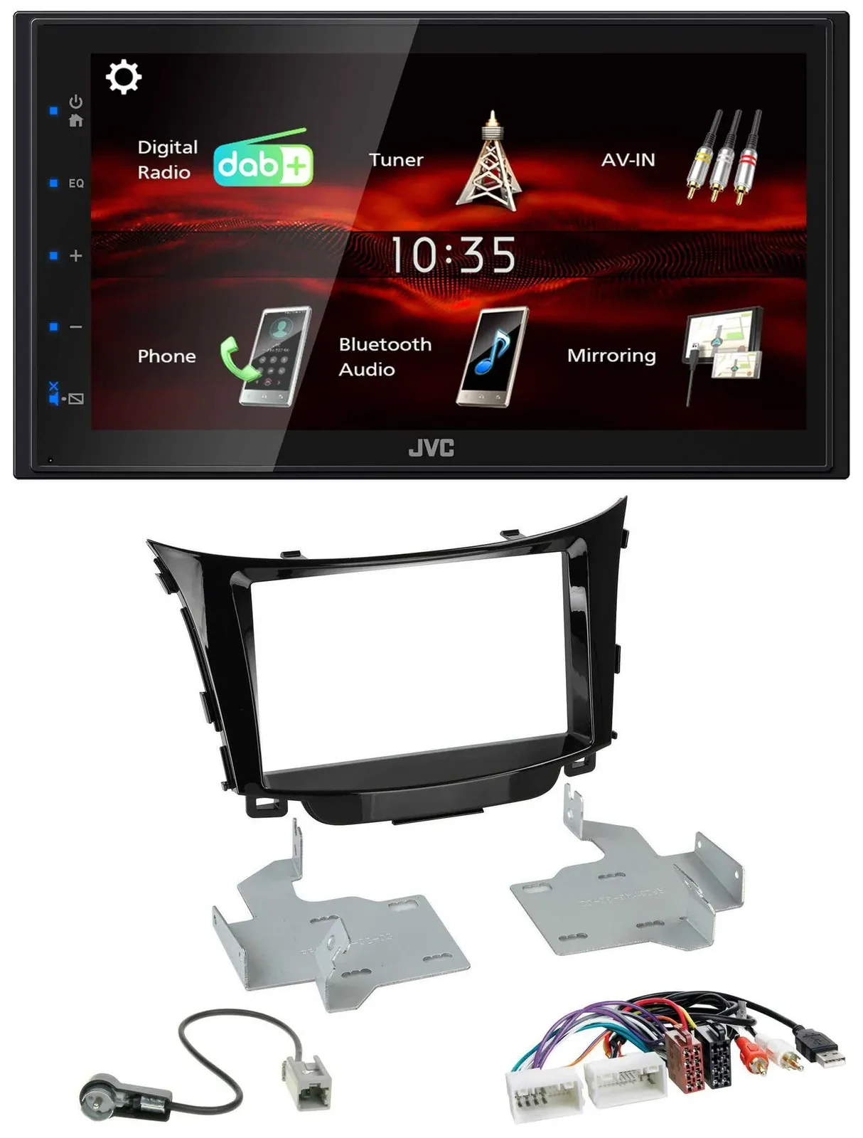 JVC USB Bluetooth MP3 DAB 2DIN Autoradio für Hyundai i30 ab 2012 AUX USB