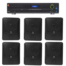 Настенная акустика JBL Control 25-1 Black с усилителем (6 штук)