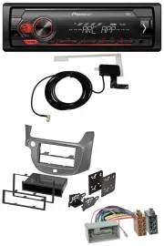 Pioneer 1DIN USB DAB MP3 AUX Autoradio für Honda Jazz (ab 2009) - silber