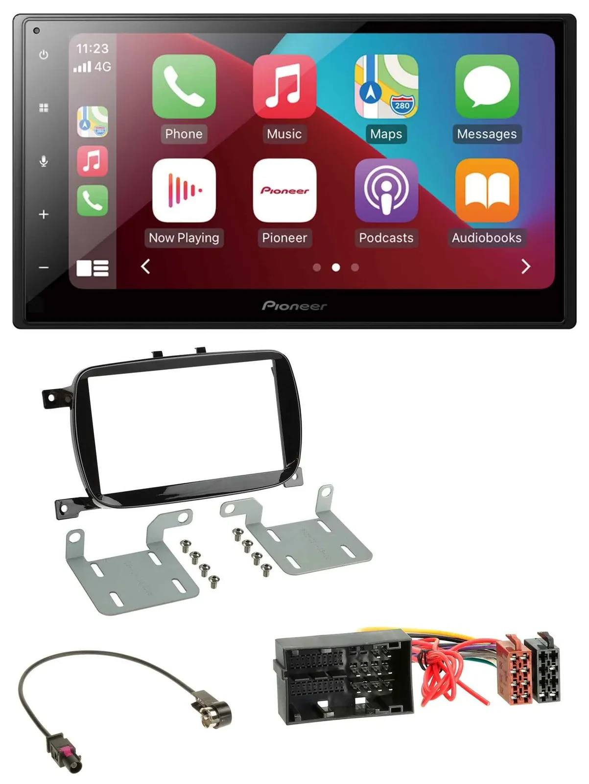 Pioneer USB MP3 DAB 2DIN Bluetooth Autoradio für Fiat 500X ab 2016 klavierlack s