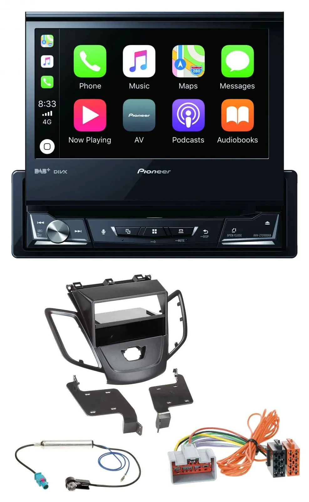 Pioneer DVD Bluetooth DAB USB MP3 Autoradio für Ford Fiesta JA8 08-10 ohne Displ
