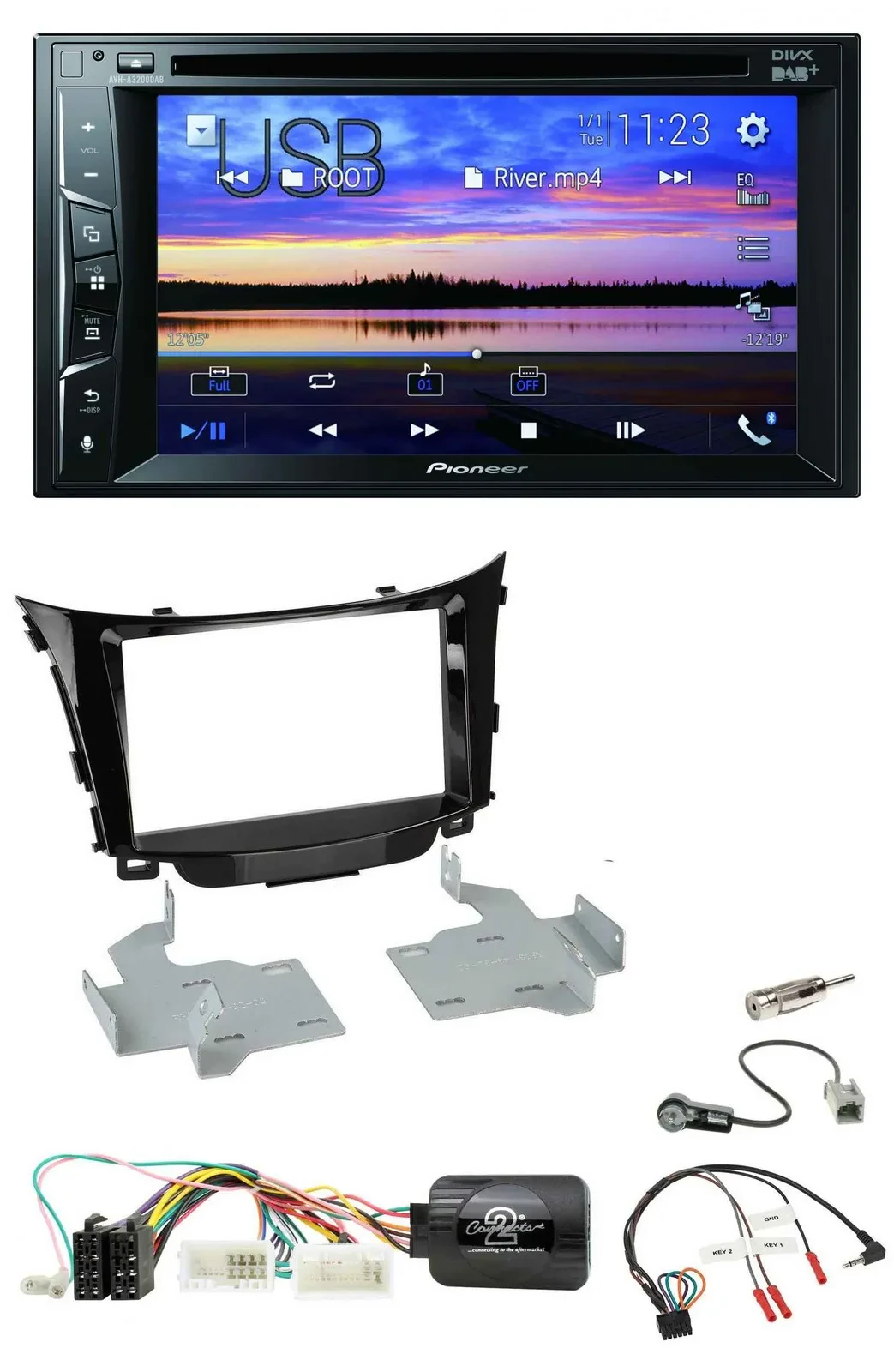 Pioneer Bluetooth 2DIN USB DVD DAB Lenkrad Autoradio für Hyundai i30 2012-2017