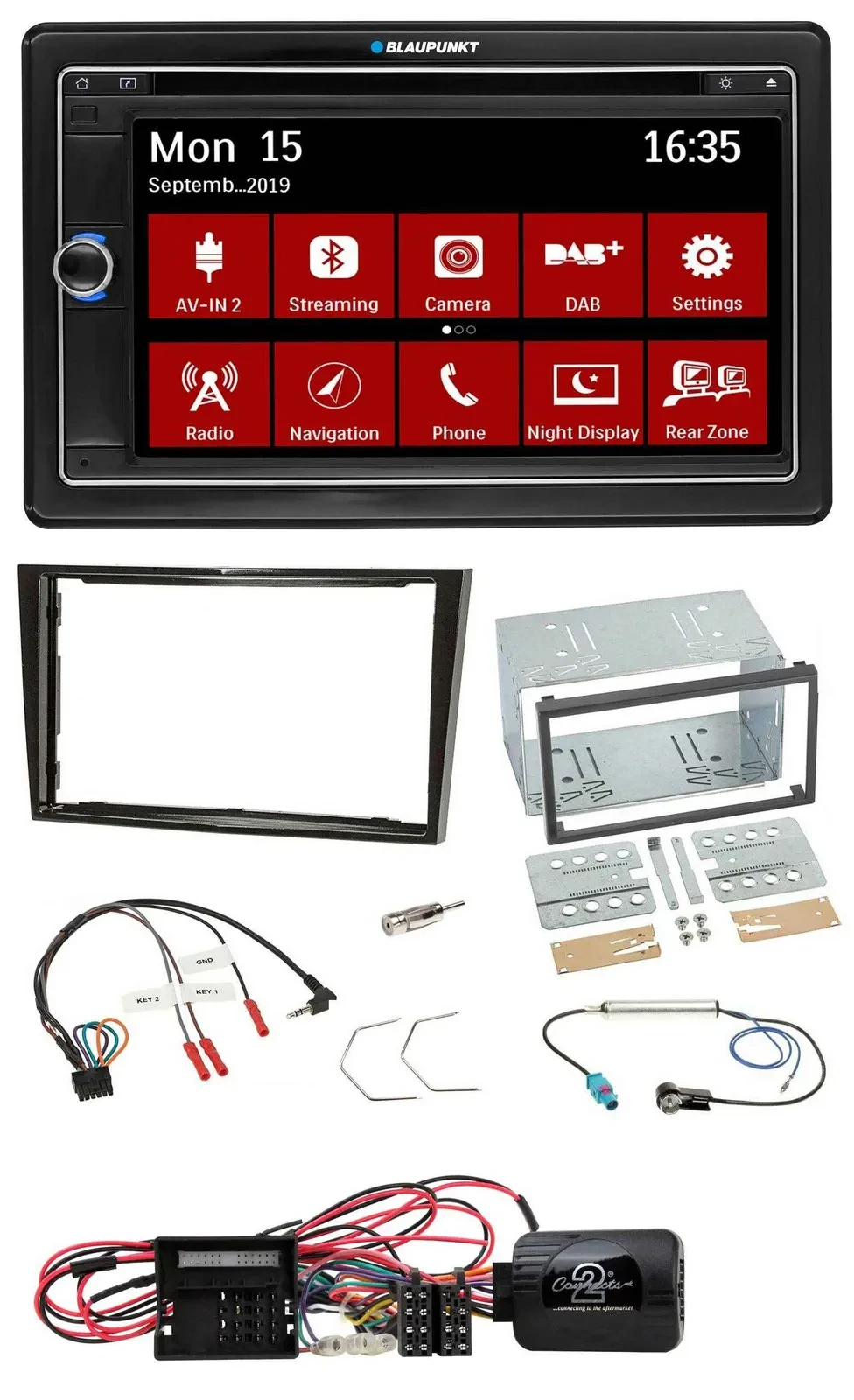 Blaupunkt 2DIN USB DAB Lenkrad Bluetooth TMC Navigation für Opel Corsa D Klavier