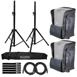 Pro Audio DJ Universal 12" Speaker Padded Tote Bags w Tripod Speaker Stands Pack