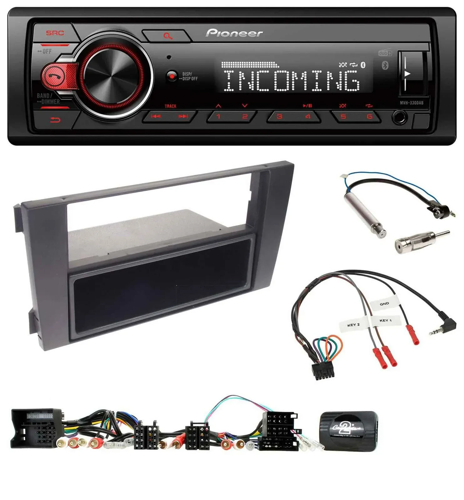 Pioneer Bluetooth USB DAB Lenkrad Autoradio für Audi A6 (2001-2004)