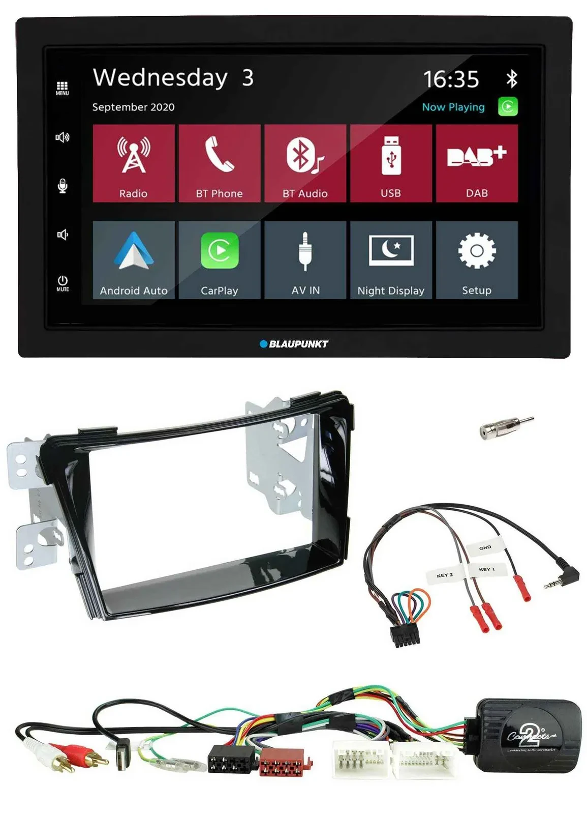 Blaupunkt DAB Bluetooth USB Lenkrad 2DIN Autoradio für Hyundai i40 11-19 USB AUX