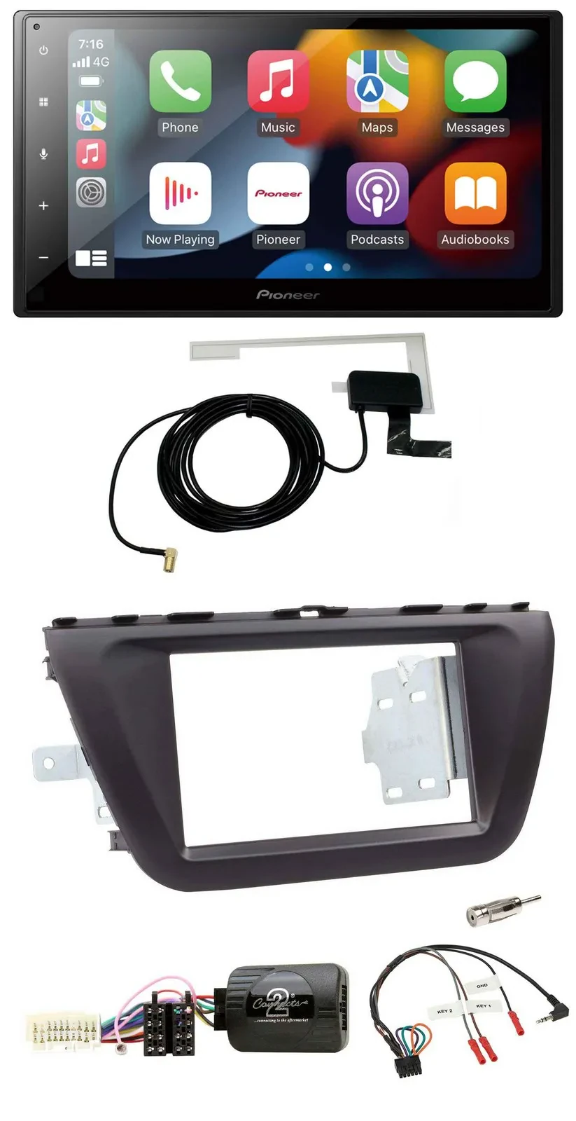 Автомагнитола для Suzuki SX4 (с 2013) Pioneer 2DIN, USB, Bluetooth, DAB