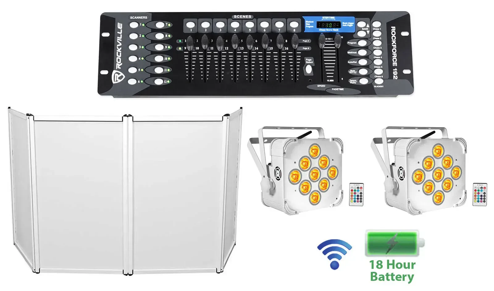 Комплект светового оборудования Rockville 2) BEST PAR 60 White+RFAAW+ROCKFORCE 192