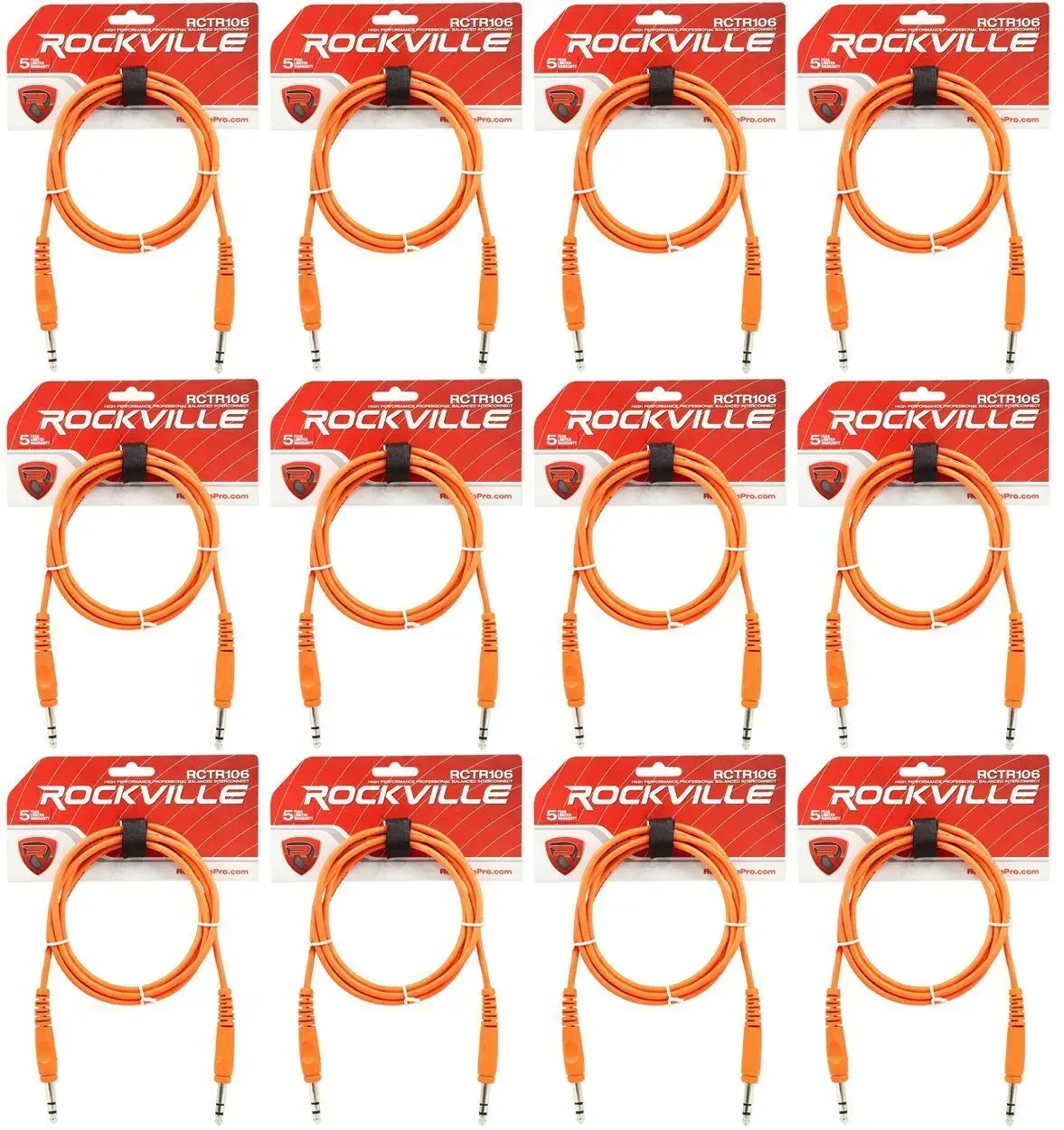 Коммутационный кабель Rockville RCTR106O Orange 1.8 м (12 штук)