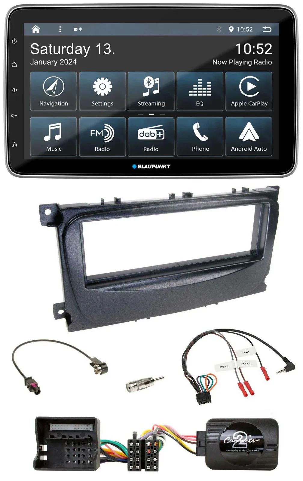 Автомагнитола Blaupunkt USB DAB SD Bluetooth для Ford S-Max/Mondeo (2007–2014) с поддержкой кнопок на руле