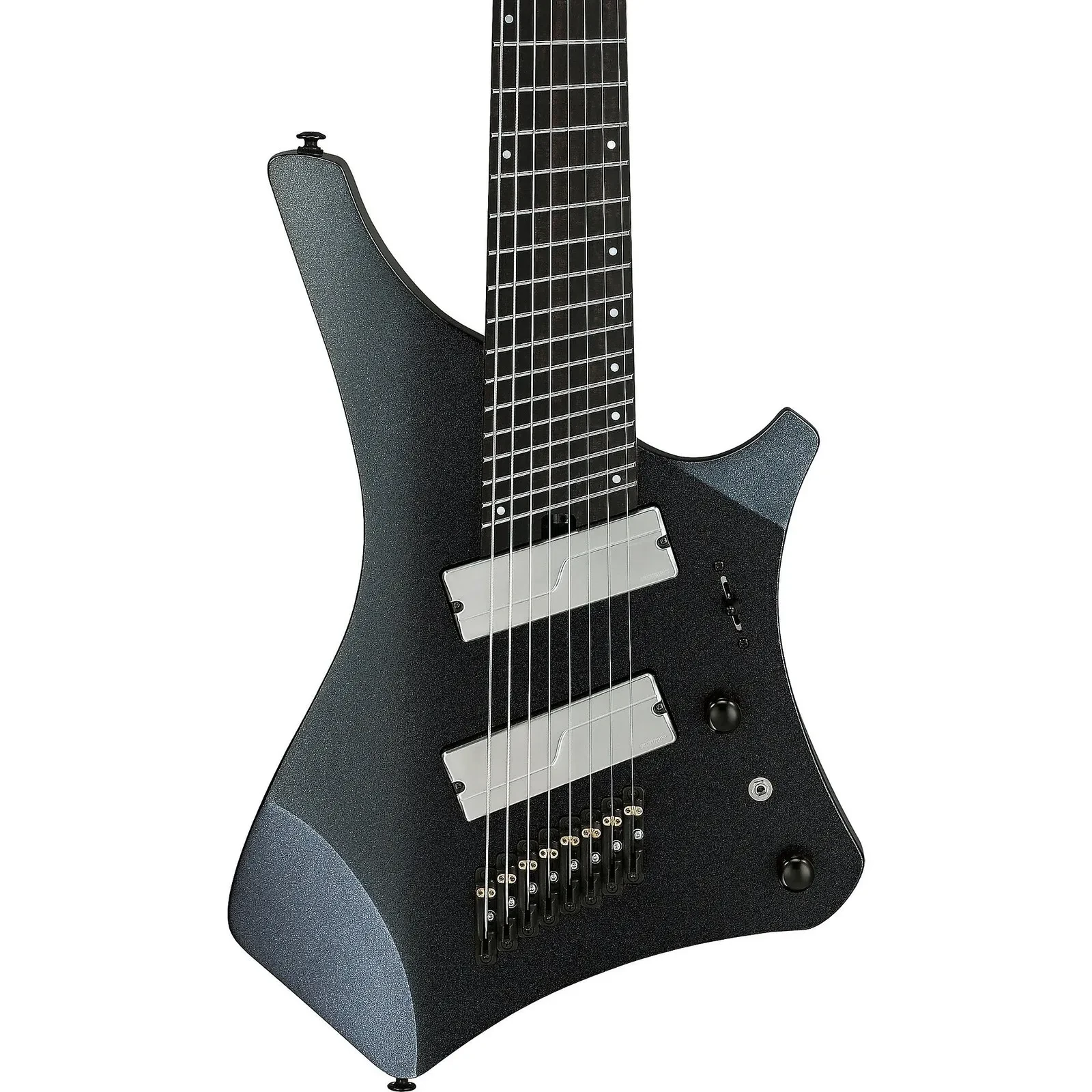 Ibanez A528 Alpha Multi-Scale 8-String Electric Guitar, Ebony, Iron Pewter