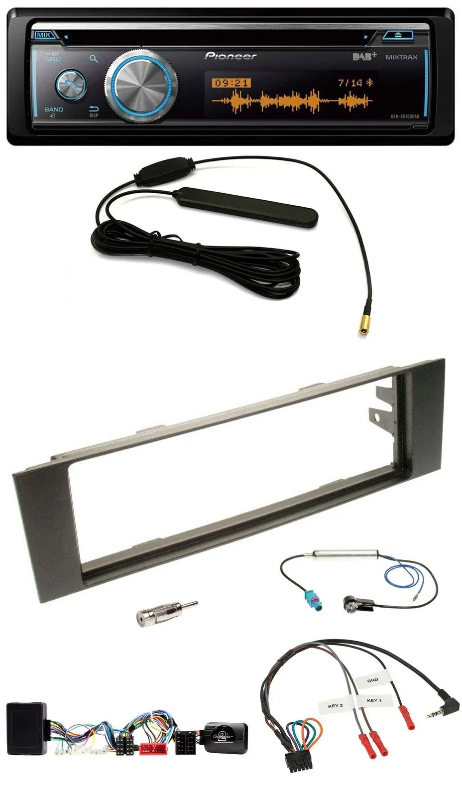 Pioneer CD USB Bluetooth DAB Lenkrad Autoradio für Audi A3 03-06 vollaktiv