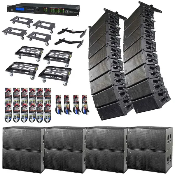 (16) DAS Event 210A 10" Active Line Array Speakers & (8) 218A Dual 18" Subs