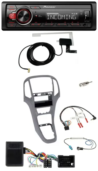 Pioneer USB Lenkrad DAB Bluetooth Autoradio für Opel Astra J ab 2009 Titan grau