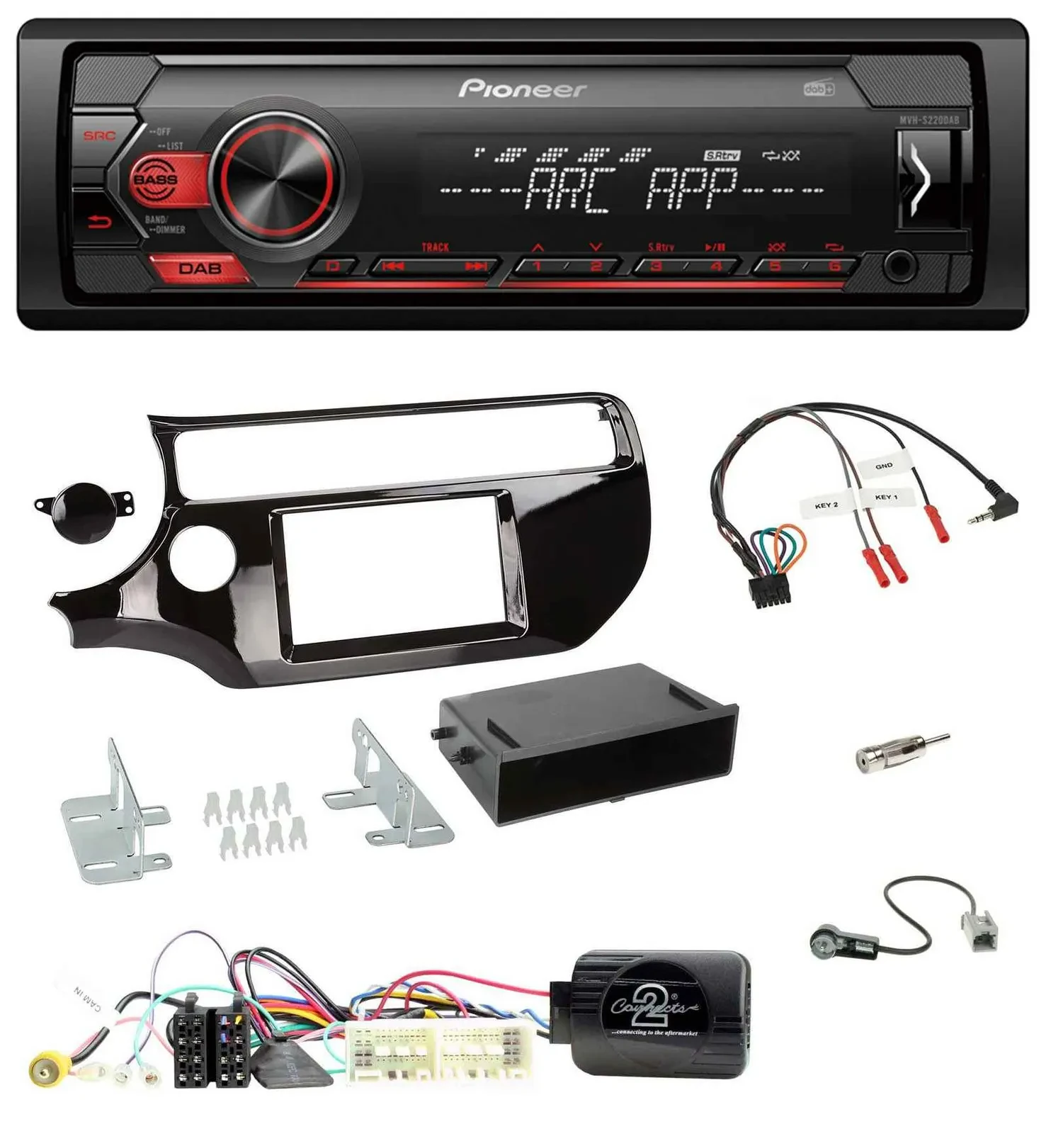 Автомагнитола Pioneer 1-DIN DAB USB MP3 для Kia Rio UB (2017–2023), совместимая с кнопками на руле