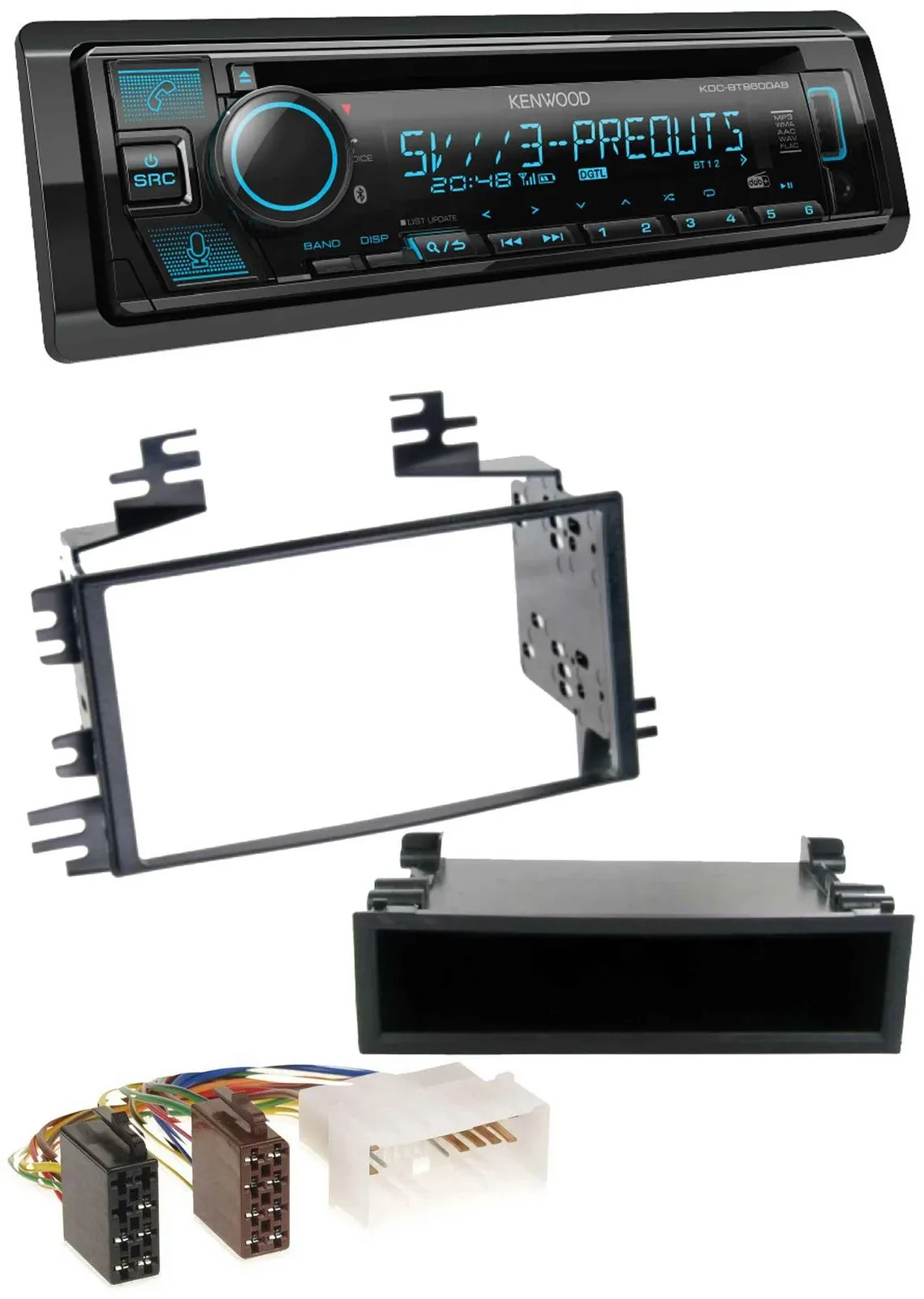 Автомагнитола Kenwood Bluetooth, USB, CD, MP3, DAB для Kia Rio, Hyundai Accent (2006–2011)