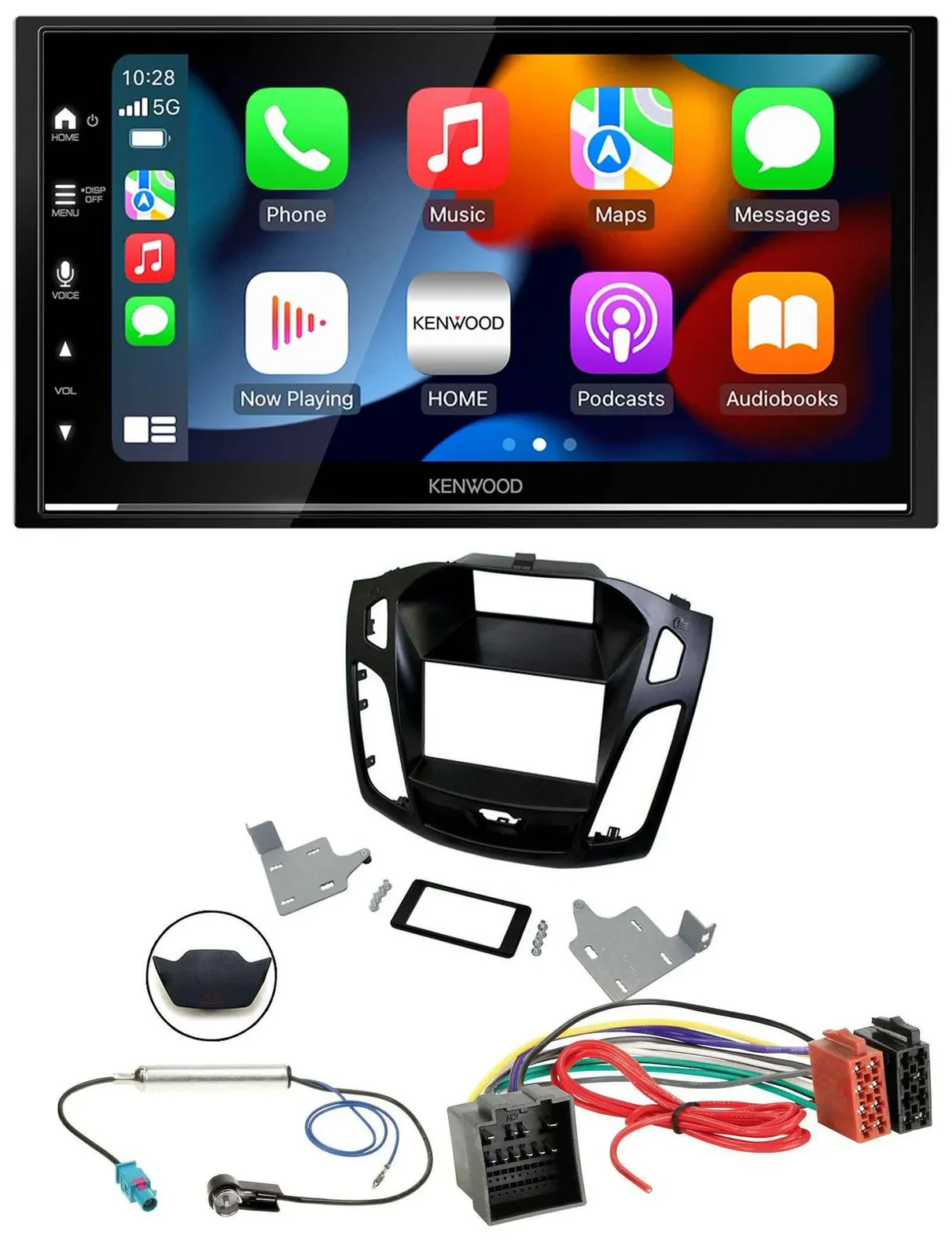 Kenwood DAB USB Bluetooth 2DIN MP3 Autoradio für Ford Focus ab 2018 schwarz