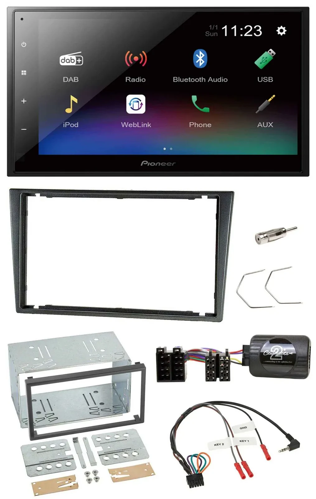 Pioneer USB Bluetooth DAB 2DIN Lenkrad Autoradio für Opel Corsa C 200-2004 charc