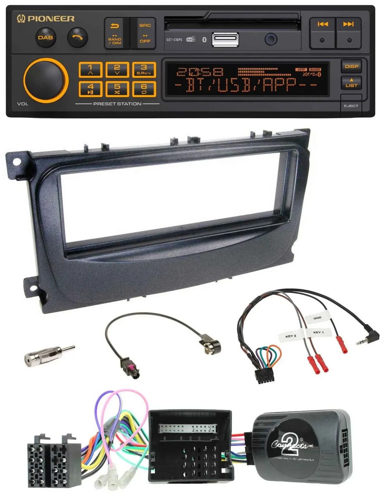 Pioneer DAB Lenkrad USB Bluetooth Autoradio für Ford Mondeo S-Max 2007-14 Can-Bu