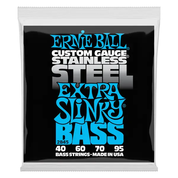 Струны для бас-гитары Ernie Ball 2845 Stainless Steel Bass Extra Slinky 40-95