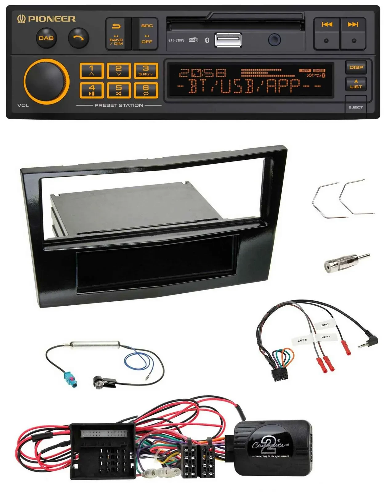 Pioneer DAB Lenkrad USB Bluetooth Autoradio für Opel Corsa D Klavierlack 09-14