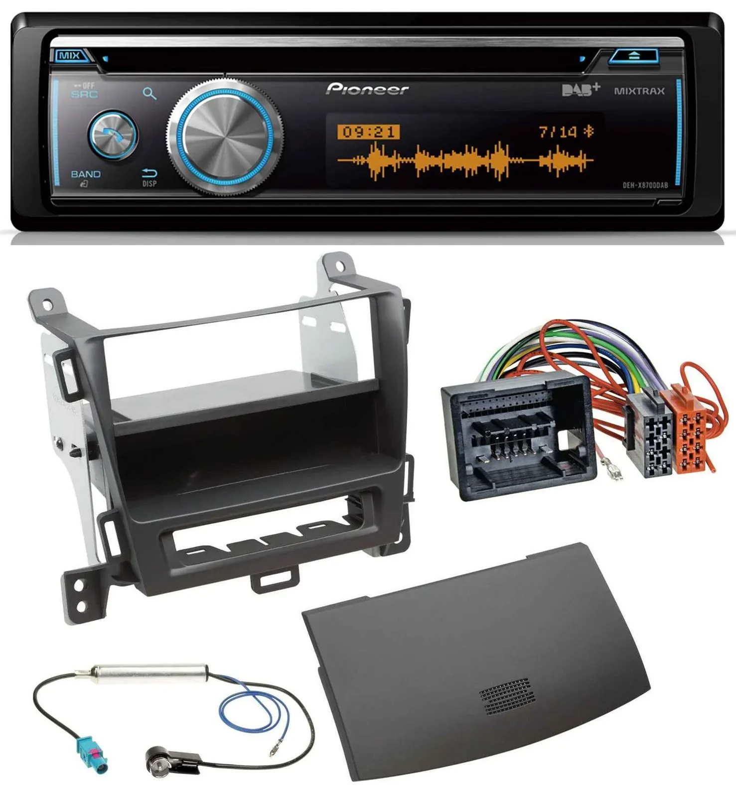 Pioneer MP3 DAB USB CD Bluetooth Autoradio für Opel Zafira Tourer ab 12 jet blac
