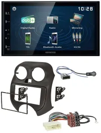 Автомагнитола Kenwood 2DIN, Bluetooth, MP3, USB, DAB для Nissan Micra (2010–2013)