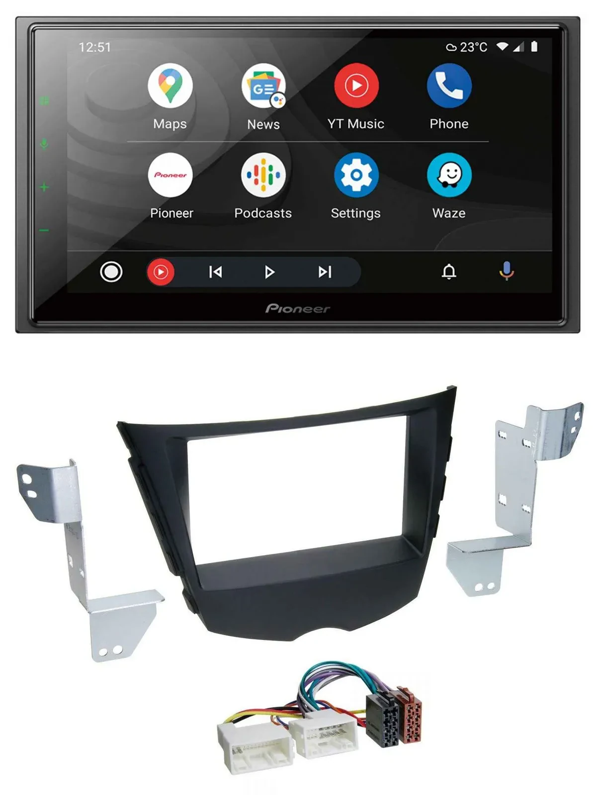 Автомагнитола для Hyundai Veloster FS Pioneer 2-DIN, DAB, USB, Bluetooth, MP3