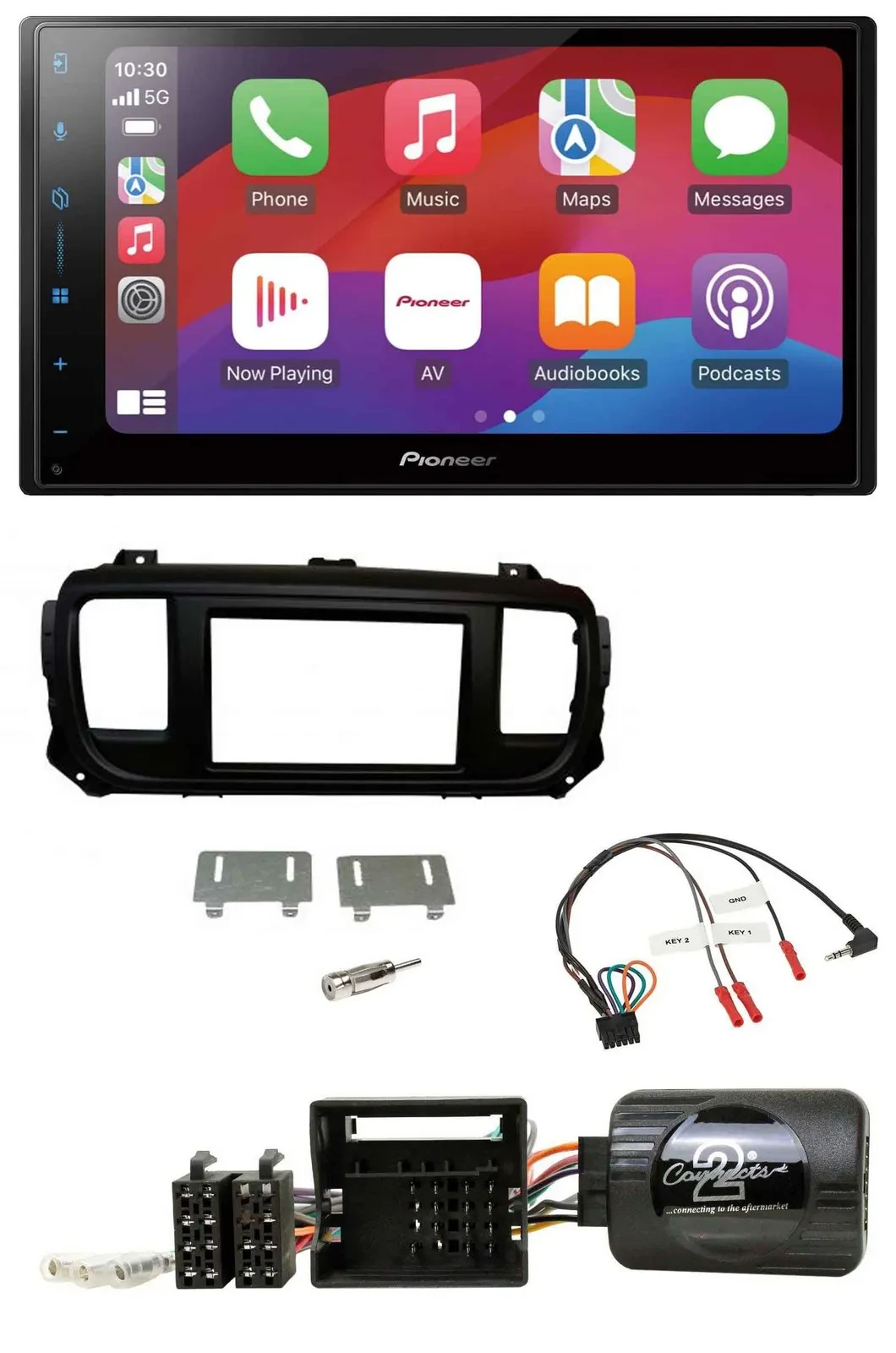 Pioneer DAB USB Lenkrad Bluetooth 2DIN Autoradio für Toyota Proace Citroen Jumpy