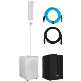 RCF Evox J8 White DJ PA Active Powered Column Array Speaker System w Cover