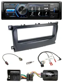 Автомагнитола JVC Bluetooth, USB, DAB для Ford S-Max/Mondeo 2007–2014, черный