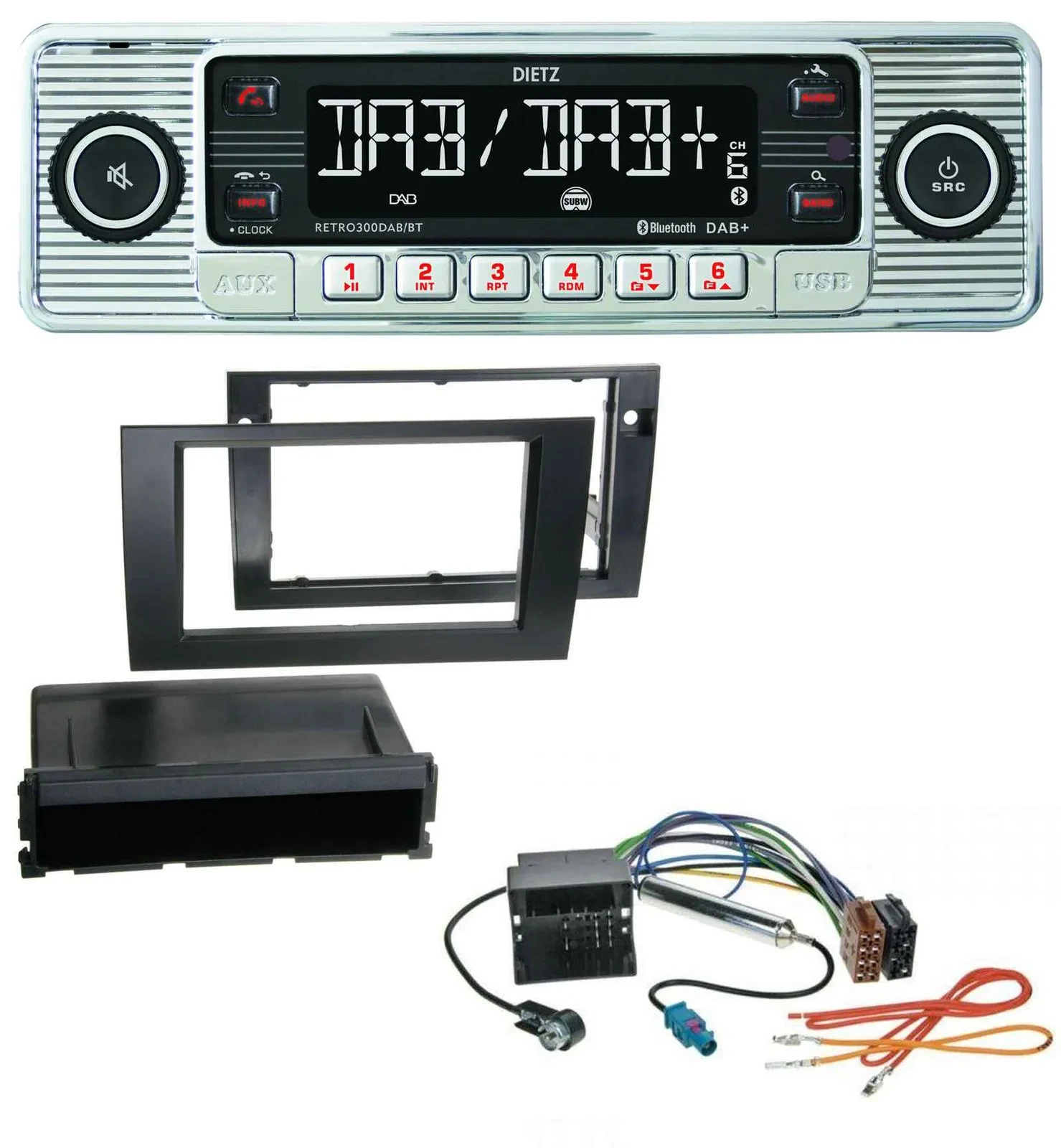 Автомагнитола для Audi A4 (2001–2008, B6/B7) Dietz Bluetooth, MP3, DAB, USB, Quadlock