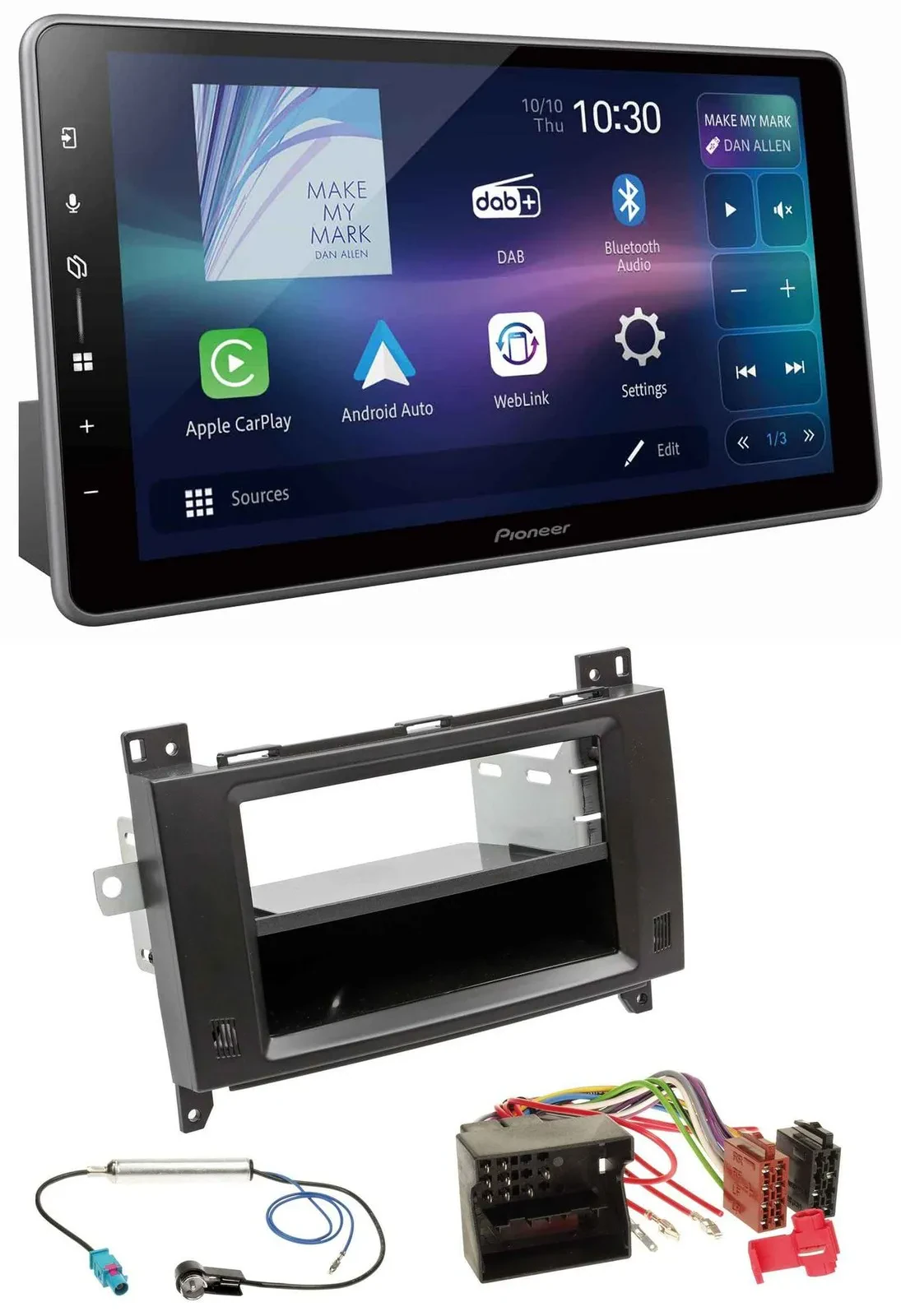 Автомагнитола Pioneer для Mercedes Viano/Vito (2006–2014) Bluetooth, USB, DAB, MP3, черный