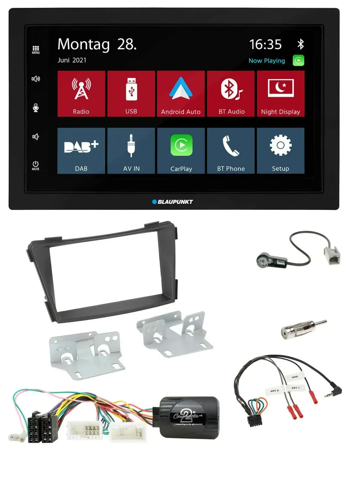 Blaupunkt Lenkrad Bluetooth DAB 2DIN USB Autoradio für Hyundai i40 VF ab 2011 sc