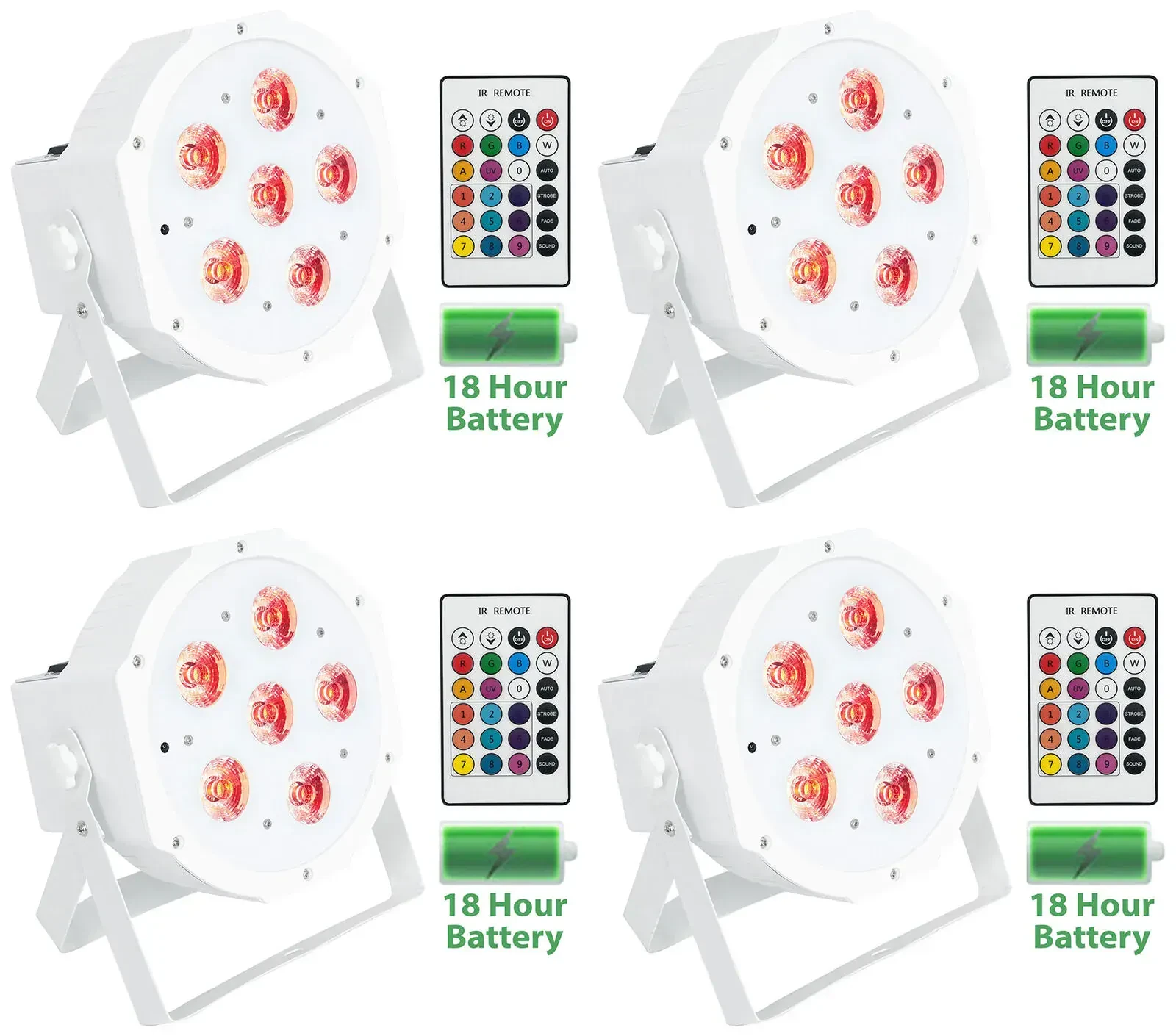 Светодиодный прибор Rockville BATTERY PAR 61 White (4 штуки)