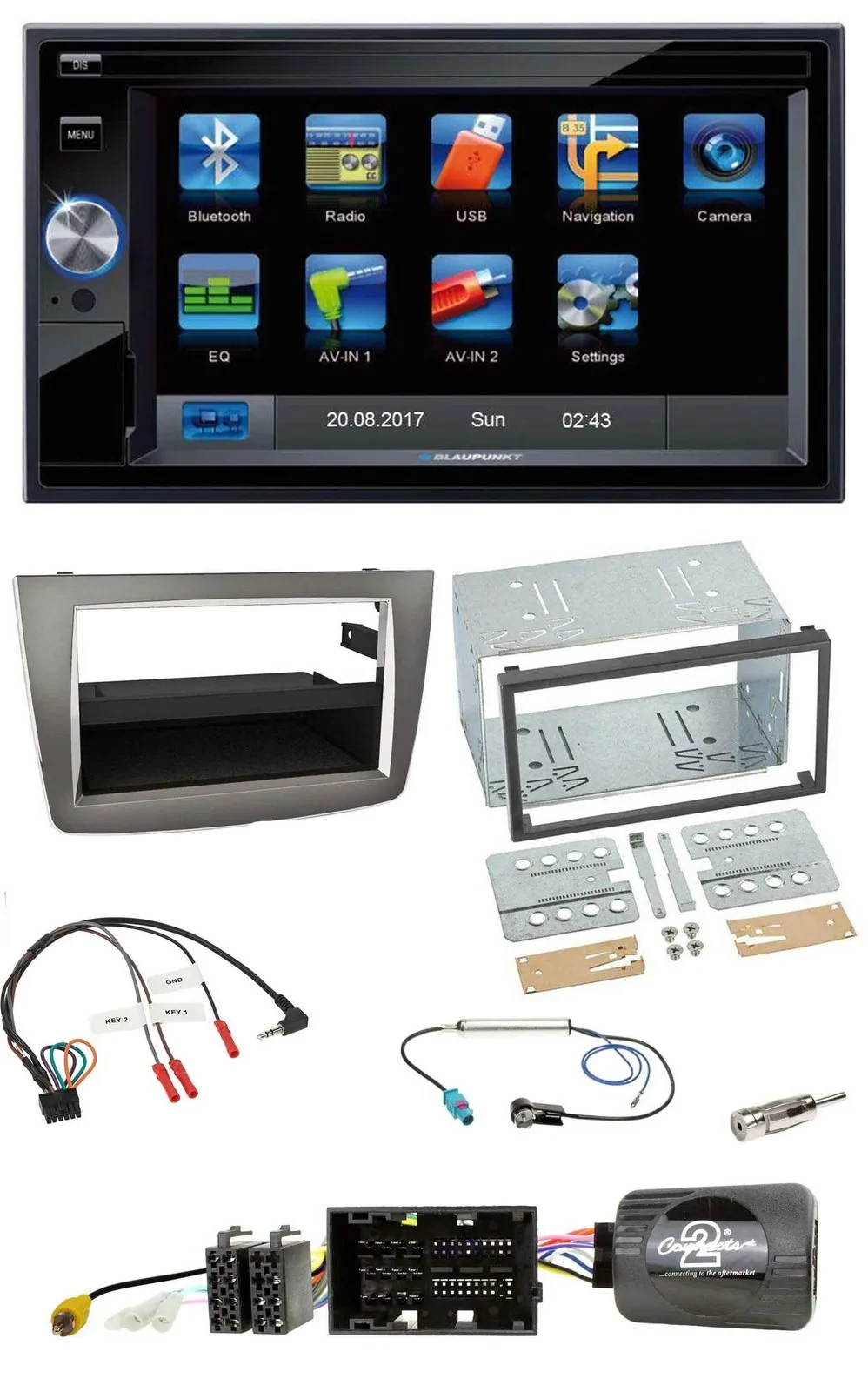 Blaupunkt Lenkrad USB Bluetooth TMC 2DIN Navigation für Alfa Romeo Mito 2014-201