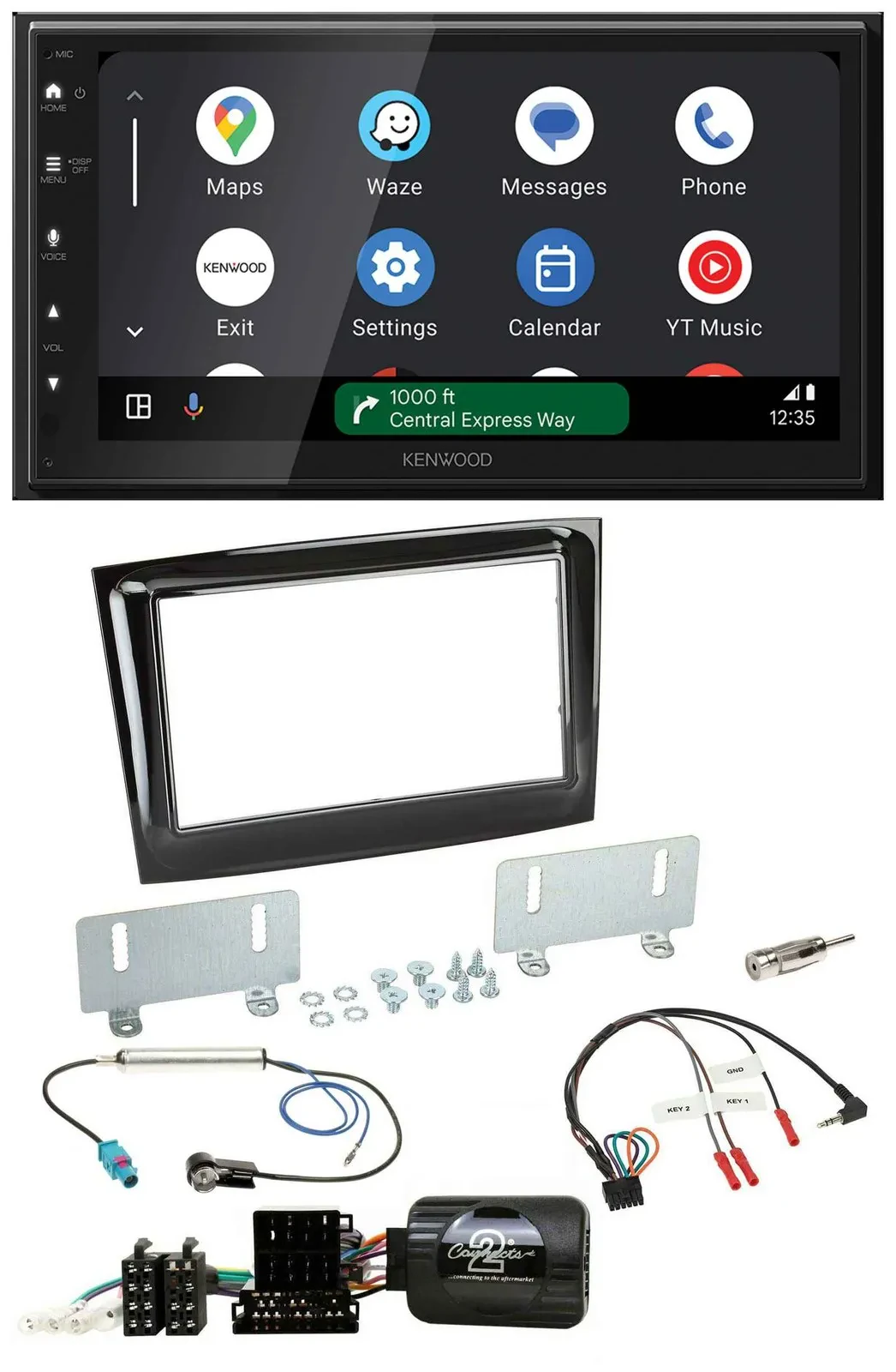 Kenwood DAB Bluetooth USB Lenkrad 2DIN Autoradio für Fiat Doblo VDO ab 2015 pian