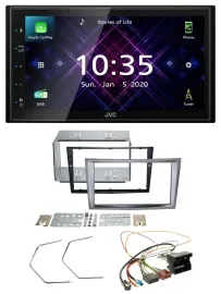 Автомагнитола JVC 2-DIN DAB Bluetooth USB MP3 для Opel Antara/Astra H/Zafira B, угольно-серый