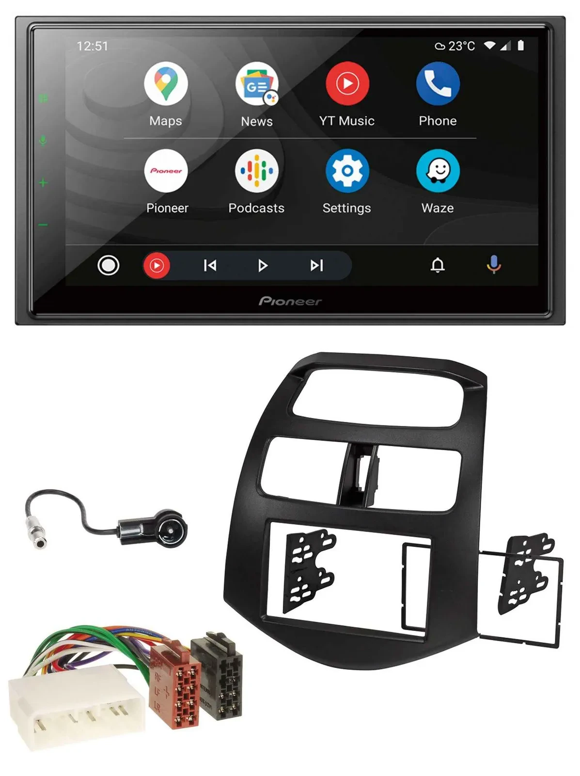 Pioneer USB 2DIN DAB MP3 Bluetooth Autoradio für Chevrolet Spark KLM 2012-2013