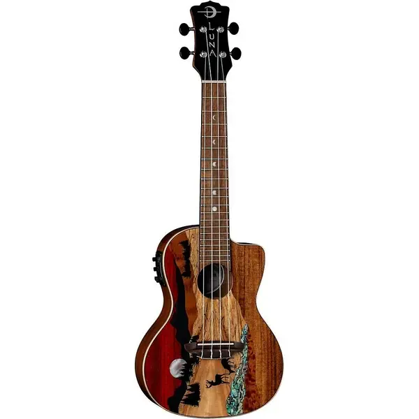 Укулеле концерт Luna Guitars Vista Deer Tropical Wood Concert Acoustic-Electric Ukulele Gloss