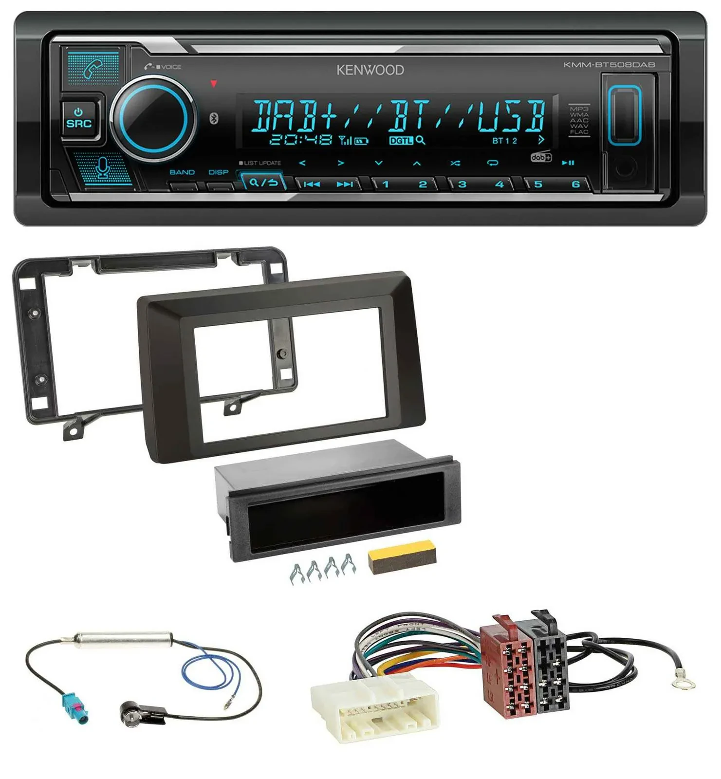 Kenwood Bluetooth MP3 DAB USB Autoradio für Dacia Duster (ab 2021)