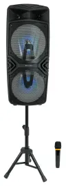 Technical Pro Dual 8" Rechargeable Karaoke Machine System w/Stand+Wireless Mic