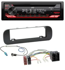 JVC CD DAB USB Bluetooth MP3 Autoradio für Fiat Panda (ab 2012) - schwarz