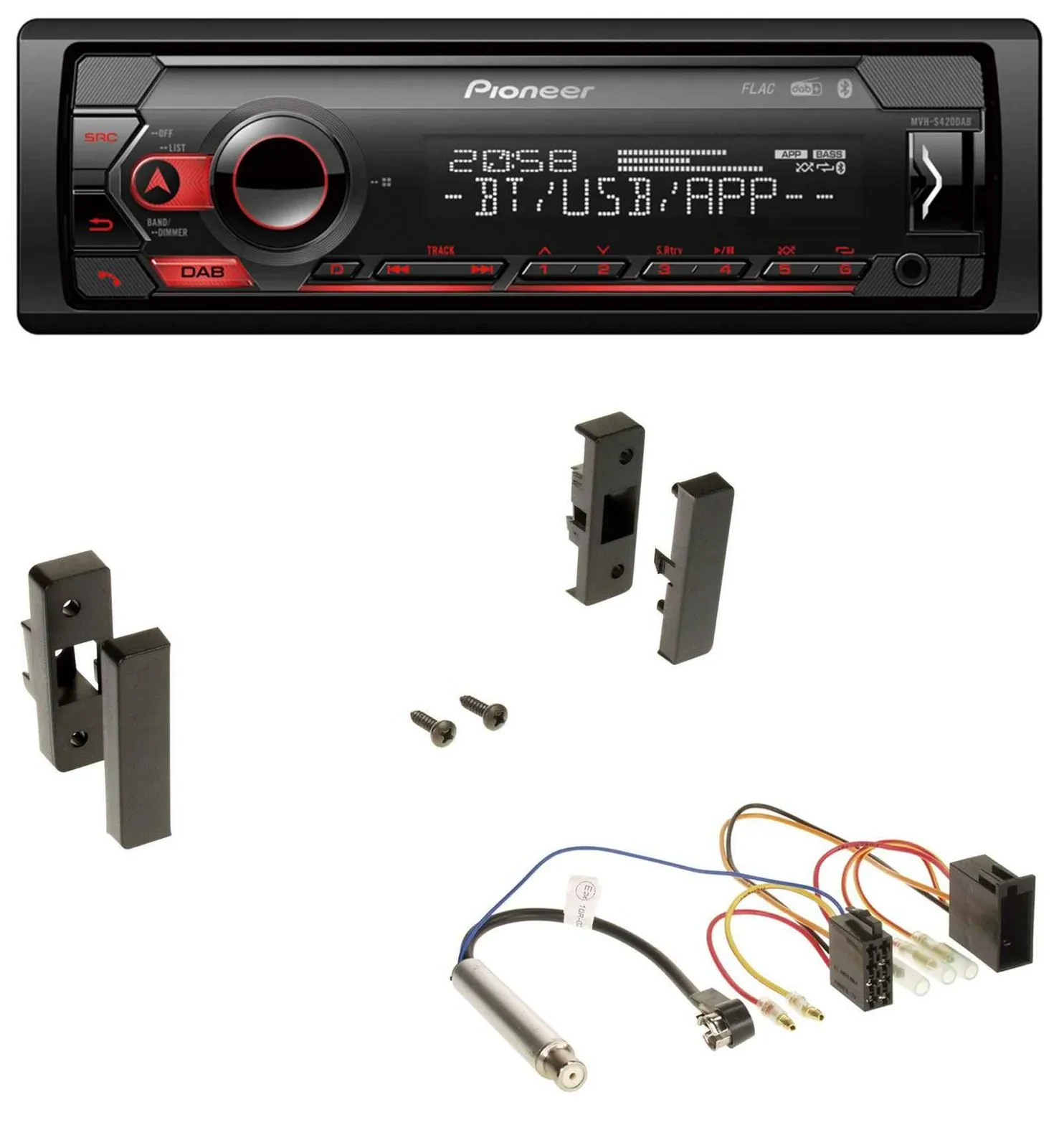 Pioneer MP3 USB DAB Bluetooth Autoradio für Audi A3 (8L, 1996-2000)