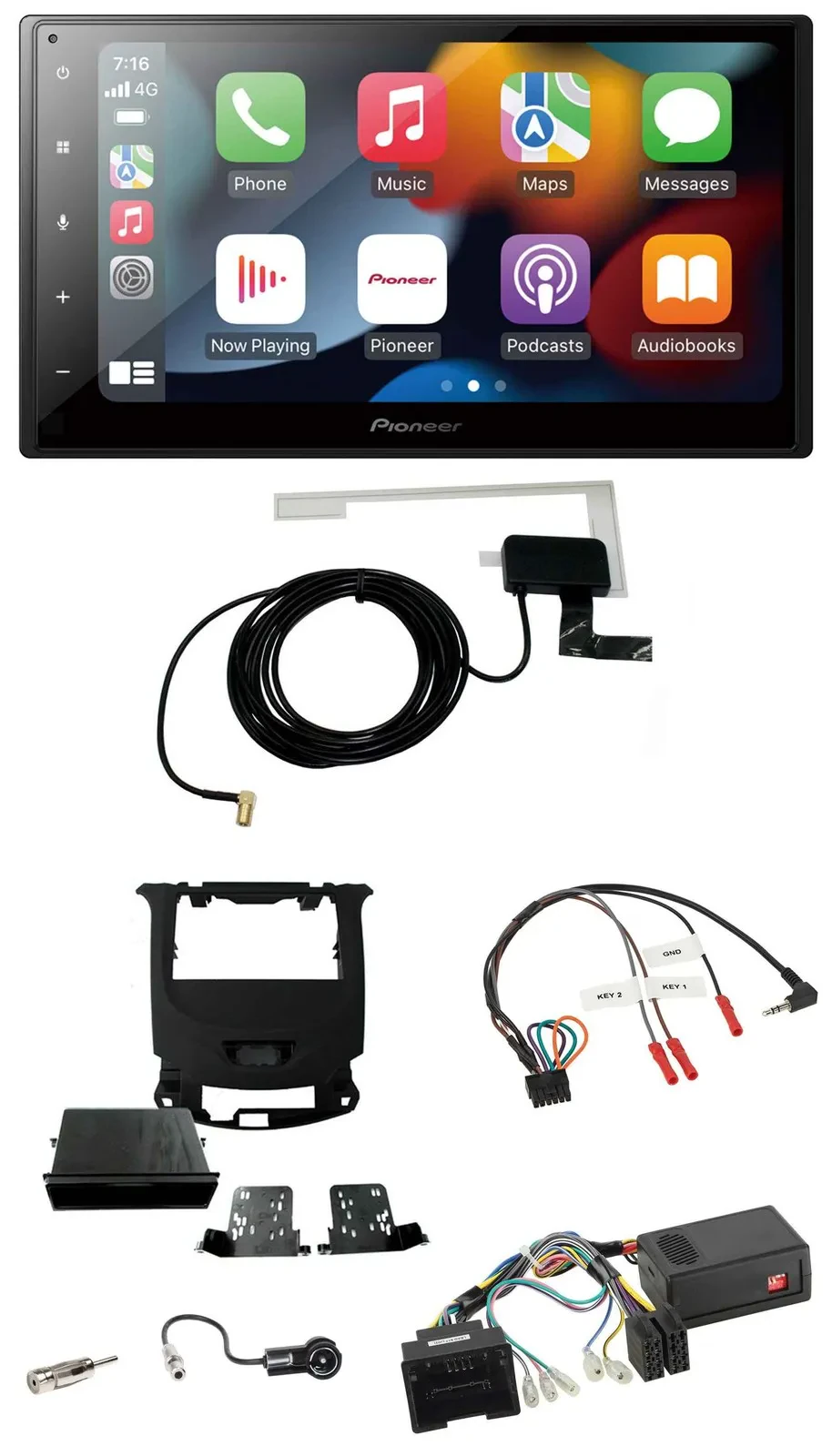 Автомагнитола Pioneer 2-DIN, USB, Bluetooth, DAB, для Chevrolet Cruze (с 2016), поддержка управления на руле